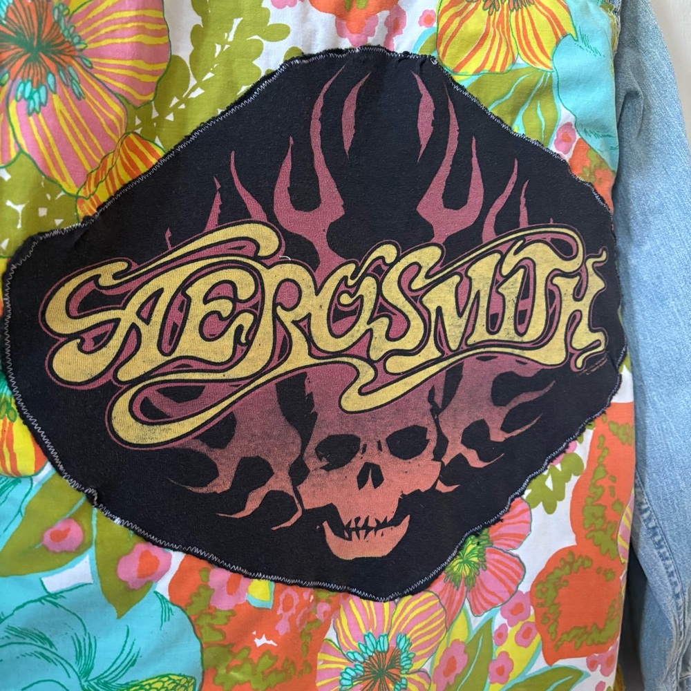 SOLD Upcycled Aerosmith Levi’s Denim Shirt - Picture 3 of 12